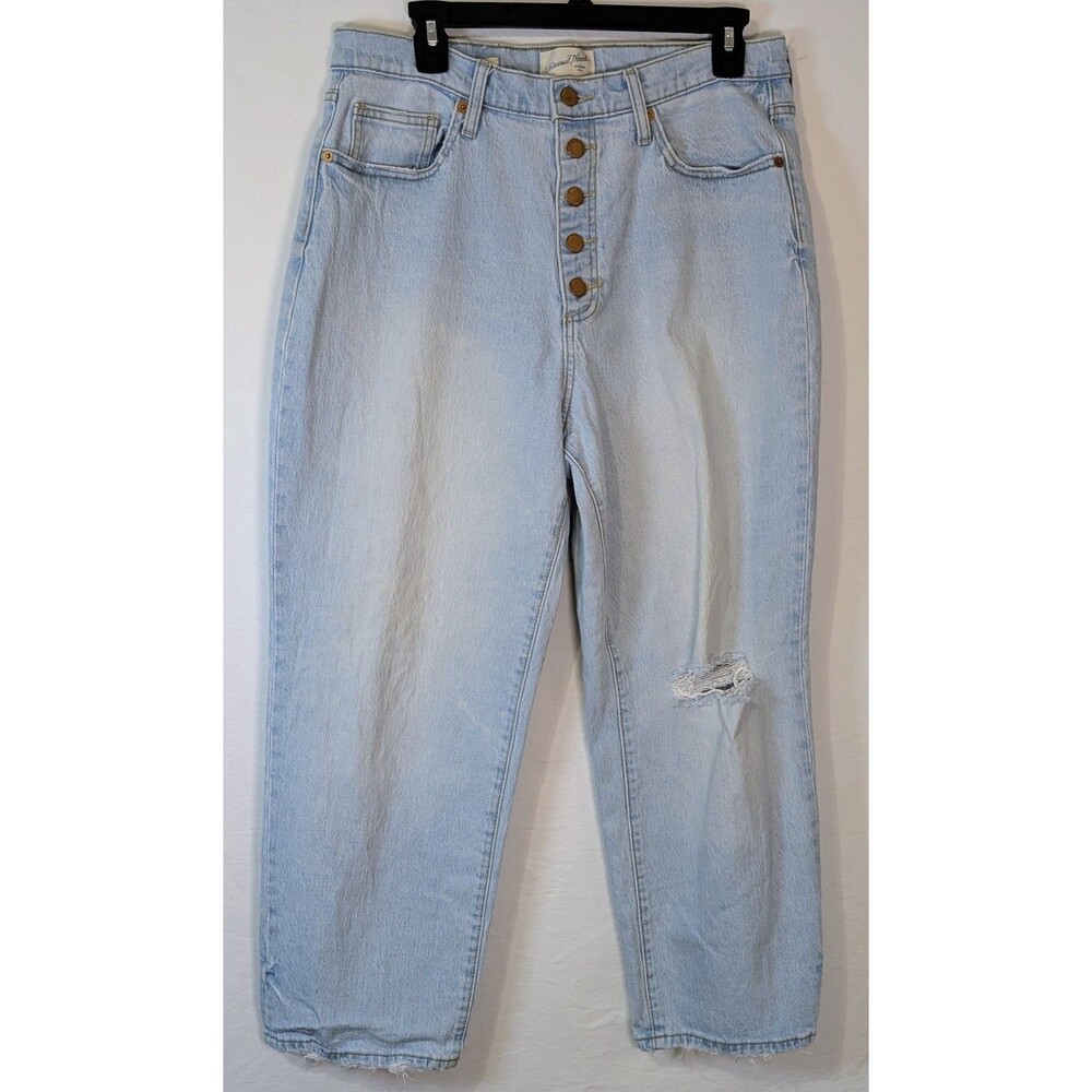 Universal Thread High Rise Button Fly Vintage Straight Distressed Jeans 14/32R